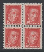 Pro Juventute 1927 Nr. J43 (Michel Nr. 224) Viererblock **