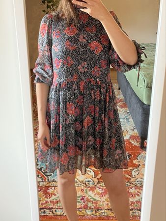 NAF NAF Kleid Gr. 34 mit Blumenmuster 