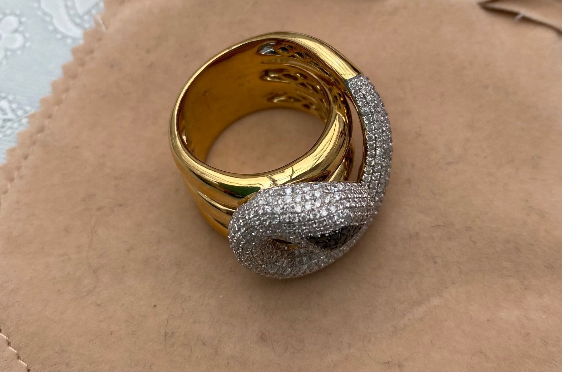 Anelli: Schlangen-Ring 750 GG/WG mit Brillanten – Nuovo (secondo la descrizione) da Wettingen venduto da taloo 1