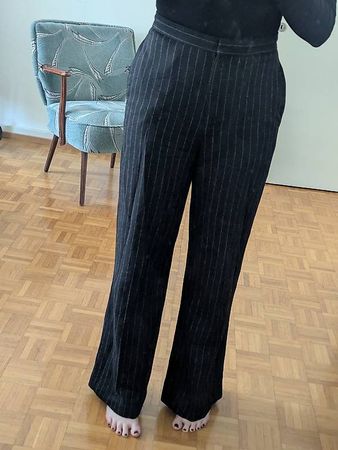 H&M Studio Hose Wolle Nadelstreifen S 36