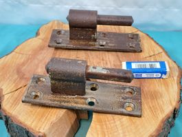 2 antike Tür Band Kloben (1.6cm), Eisen (LOT2729#TBS1)
