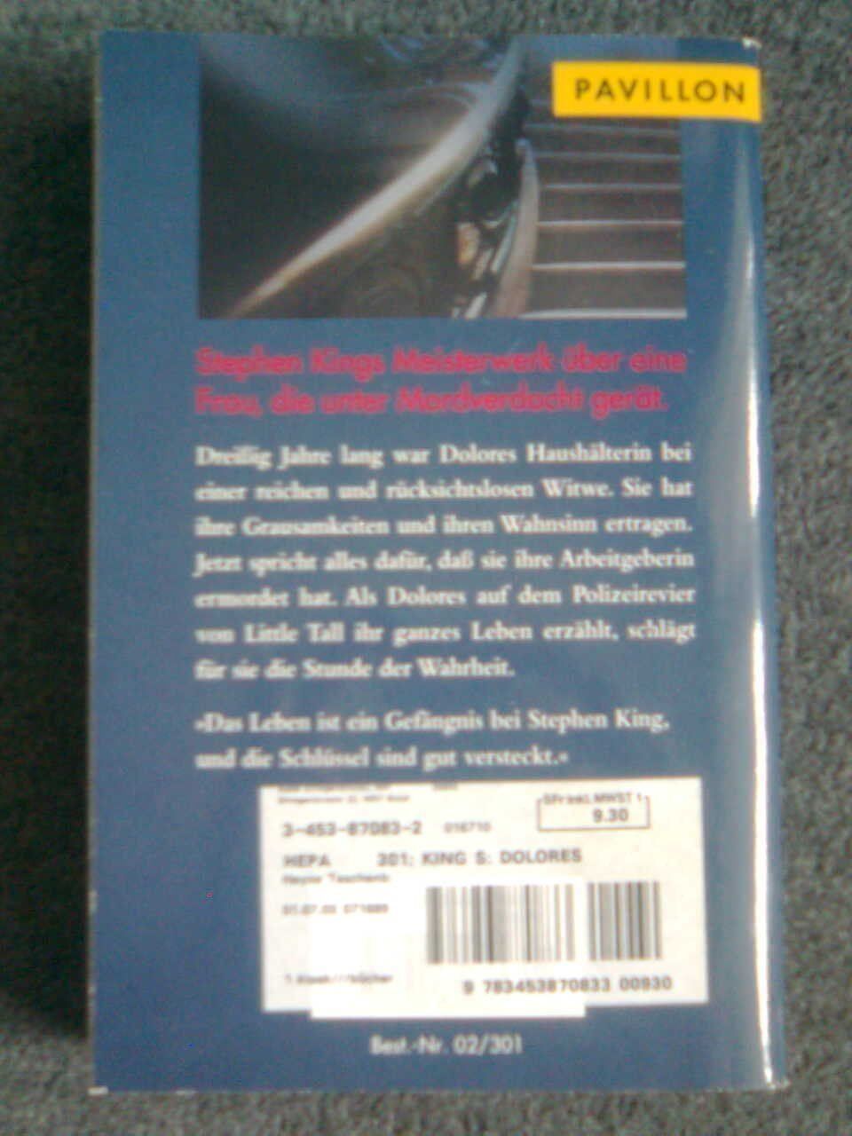 Bücher: Stephen King  Dolores – Gebraucht aus Basel von Alacant 1