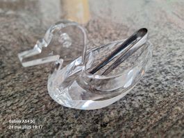 Verre Cygne à schnaps avec pince à sucre pour le canard