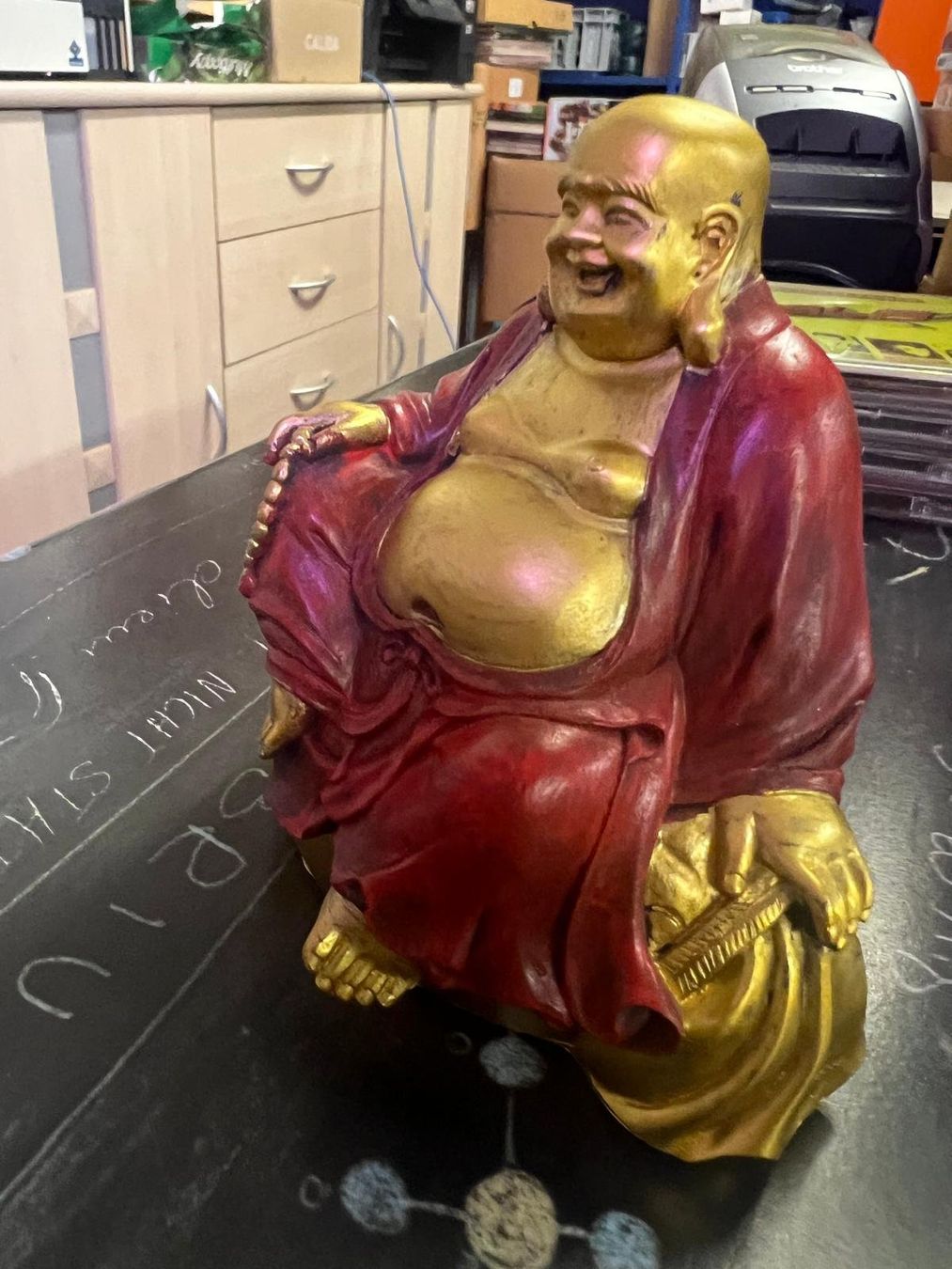 Statuette: Buddha rot-gold, 100x95x70mm – Nuovo (secondo la descrizione) da Buchs SG venduto da Pocolocoli 2