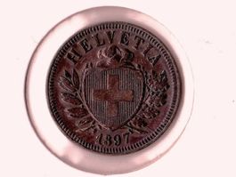 2 RAPPEN 1897 WAPPEN SELTEN TOP
