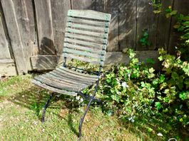 antiker Klappstuhl Gartenstuhl Biergartenstuhl Cottage shaby