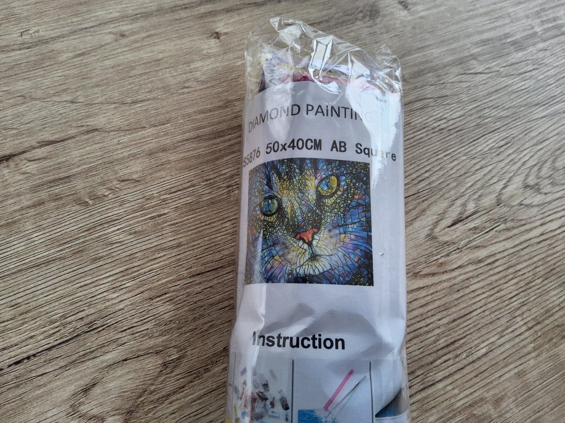Kit bricolage: Diamond Painting Set "Abstrakte Katzengesicht" 50x40cm – Nuovo e nell'imballaggio originale da Heiden venduto da kas_zln5 2