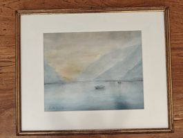 Aquarell, Landschaft, Bilderrahmen