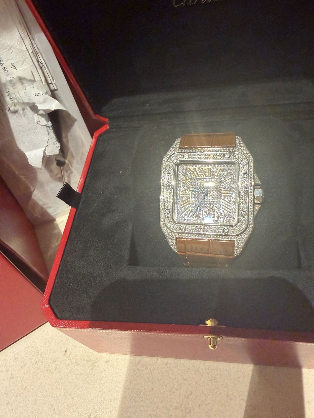 Cartier Orologi: Cartier Santos 100XL FULL ICED OUT – Usato da Niederuzwil venduto da Zef123 5