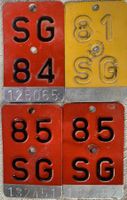 4 alte Mofa-/Velo-Nummern aus den 80-ern