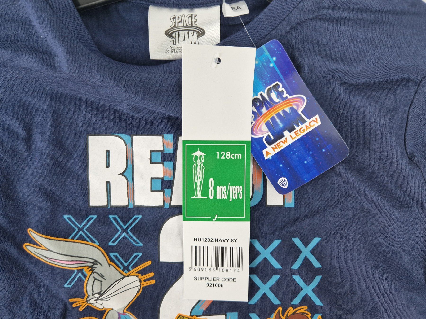 Hemden, T-Shirts & Polos: SPACE JAM T-Shirt "Ready 2 Jam" navy, 8 J. – Neu (gemäss Beschreibung) aus Muhen von Restwert_Muhen 1