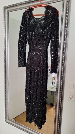 Elegant Black Sequin Evening Gown