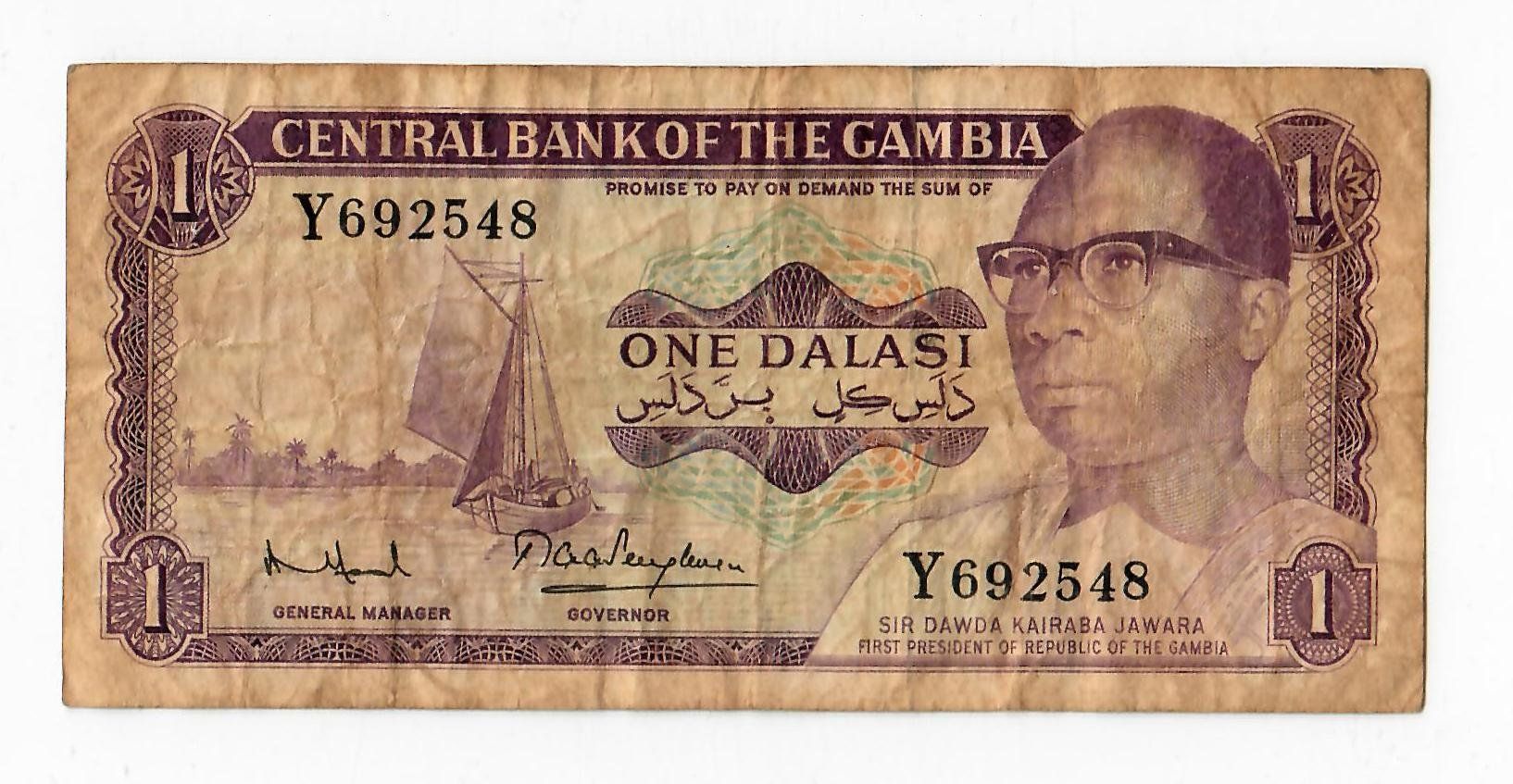 Banconote: Banknote Gambia, 1 Dalasi – Usato da Landquart venduto da balboajimmy