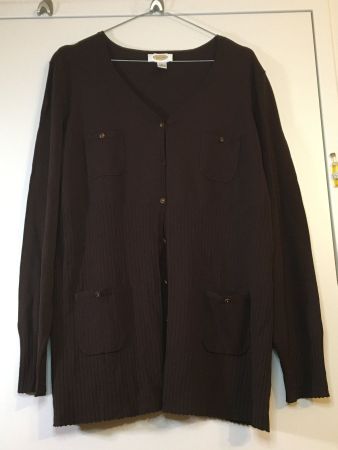 Strickjacke by USA Talbots, dark Schokolade NEU, Gr.XL=44-46