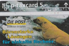 PTT Telefonkarte p-taxcard 5.- St. Gallen Bär gebraucht
