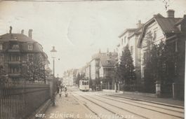 Zürich Weinbergstrasse mit Tram