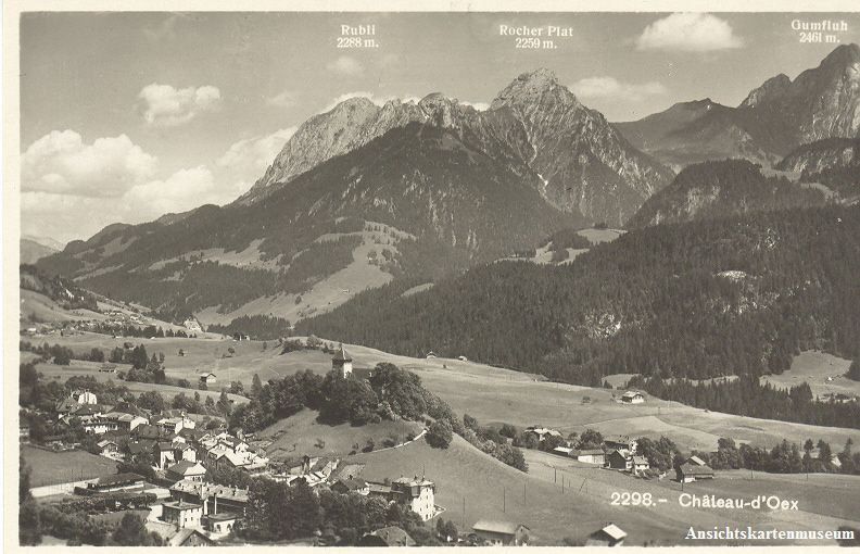 Cartoline postali: Château-d'Oex + ca. 1925 – Usato da Emmenbrücke venduto da teestube