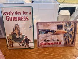 2 Guinness Metallschilder | Vintage Bar Deko