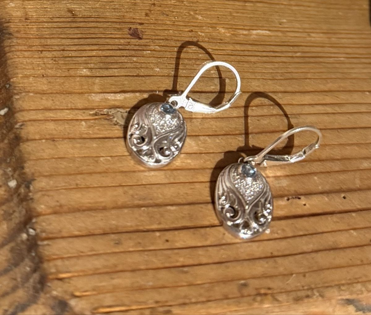 Orecchini pendenti & Orecchini a lobo: Art Déco Ohrringe Silber mit Aquamarin – Usato da Donat venduto da troja007 1