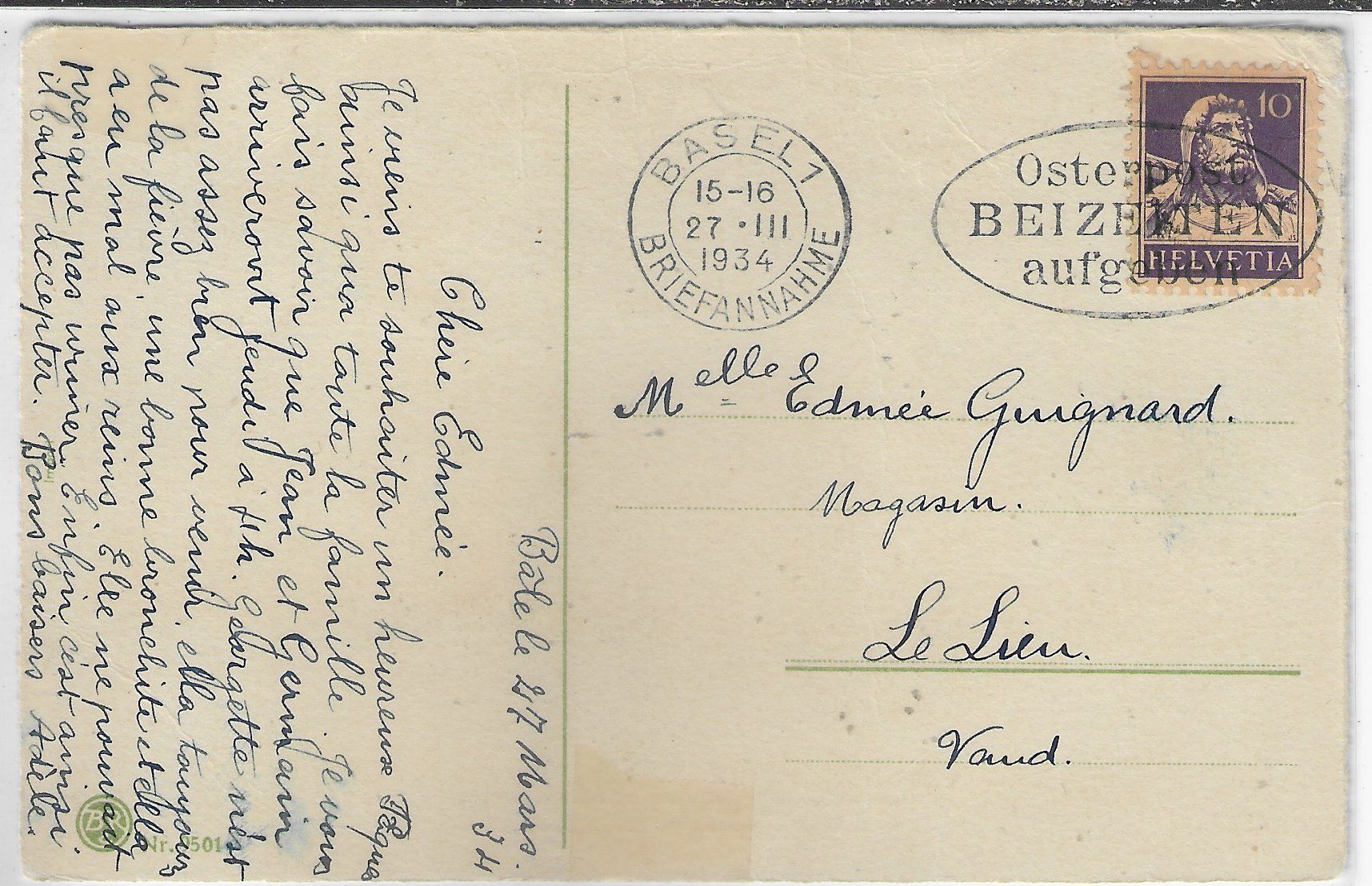 Cartoline postali: Frohe Ostern - Osterhase mit Riesenei – Difettoso da Ettingen venduto da Kartenplanet 1
