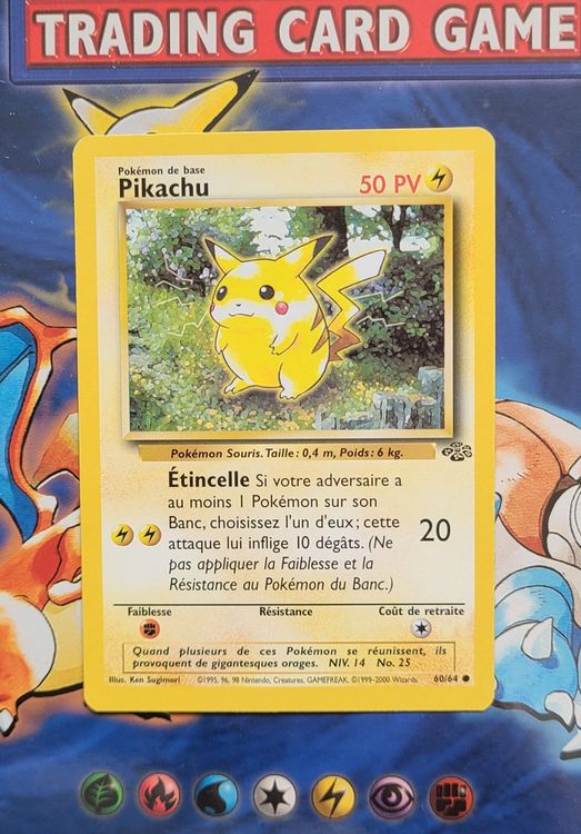 1st Edition Pikachu #60 - Pikachu #60 Jungle Set 1st Edition - Lightning  Type, Common, Collectible TCG Pokemon Card