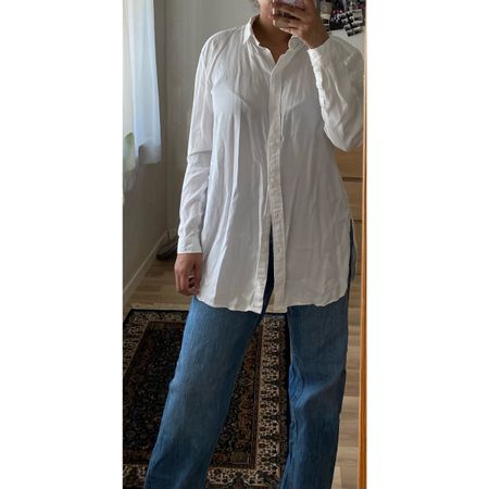 Weisses langes Hemd von H&M in Grösse 34
