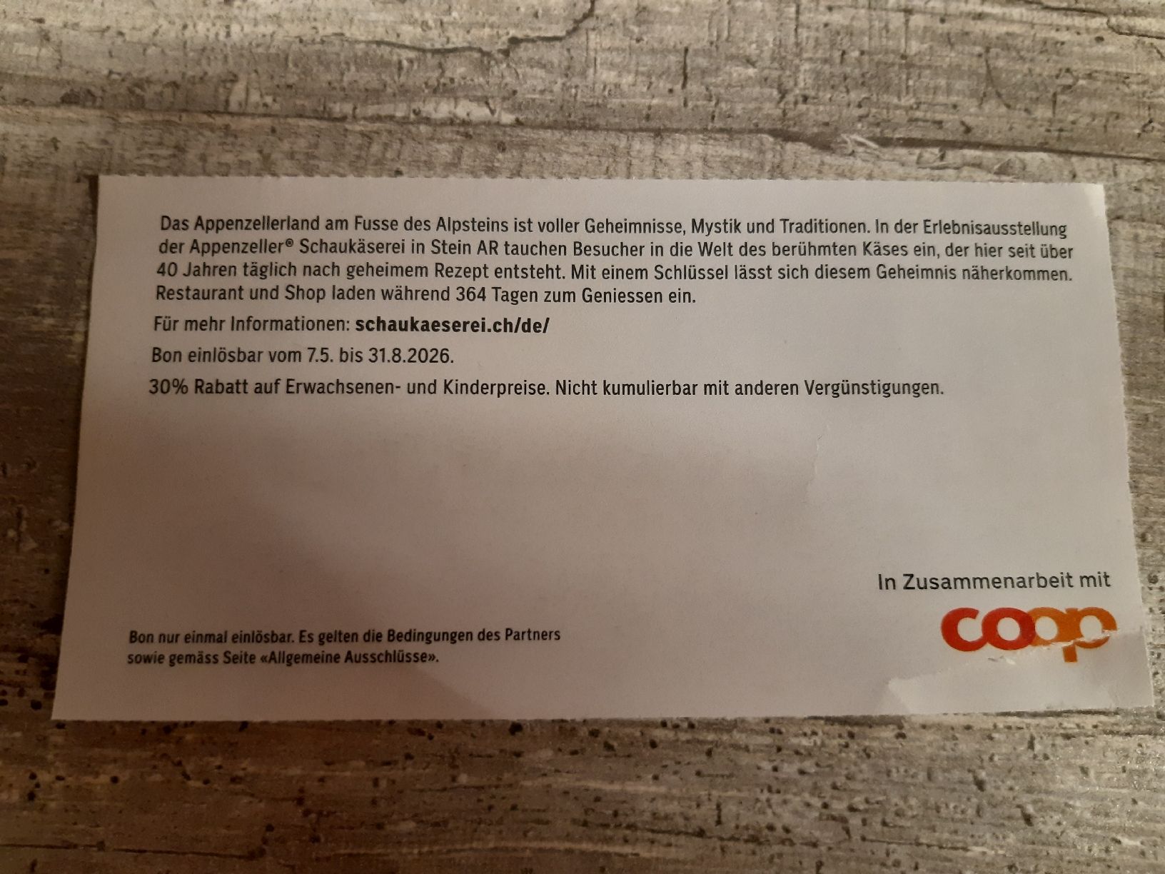 Buoni: 30% einzeleintritte appenzeller schaukäserei – Nuovo (secondo la descrizione) da Toffen venduto da Gwunderegge77 1