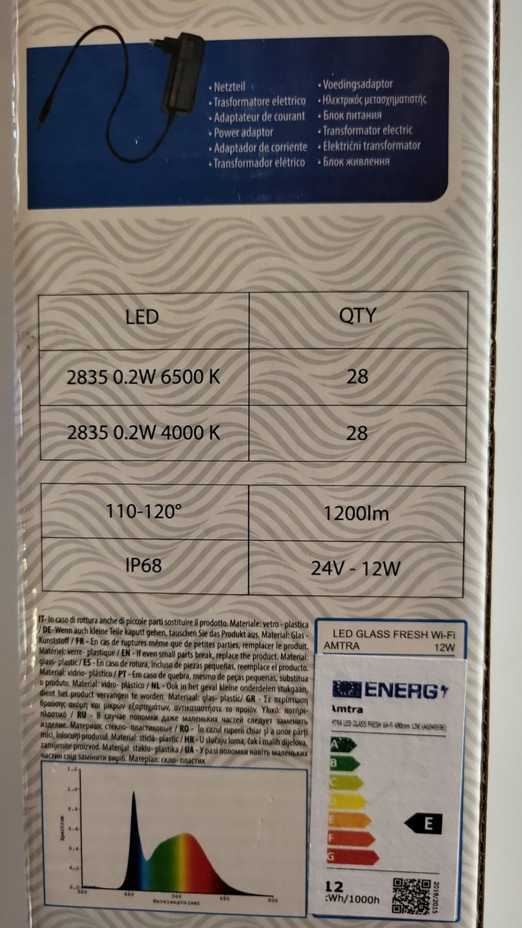 Aquarium: Led programme/ajustable amtra glass 480 – D'occasion à Dorénaz par sic_w2bz 1