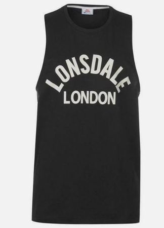 LONSDALE TANK TOP HERREN MUSKELSHIRT SCHWARZ NEU + ETIKETT L