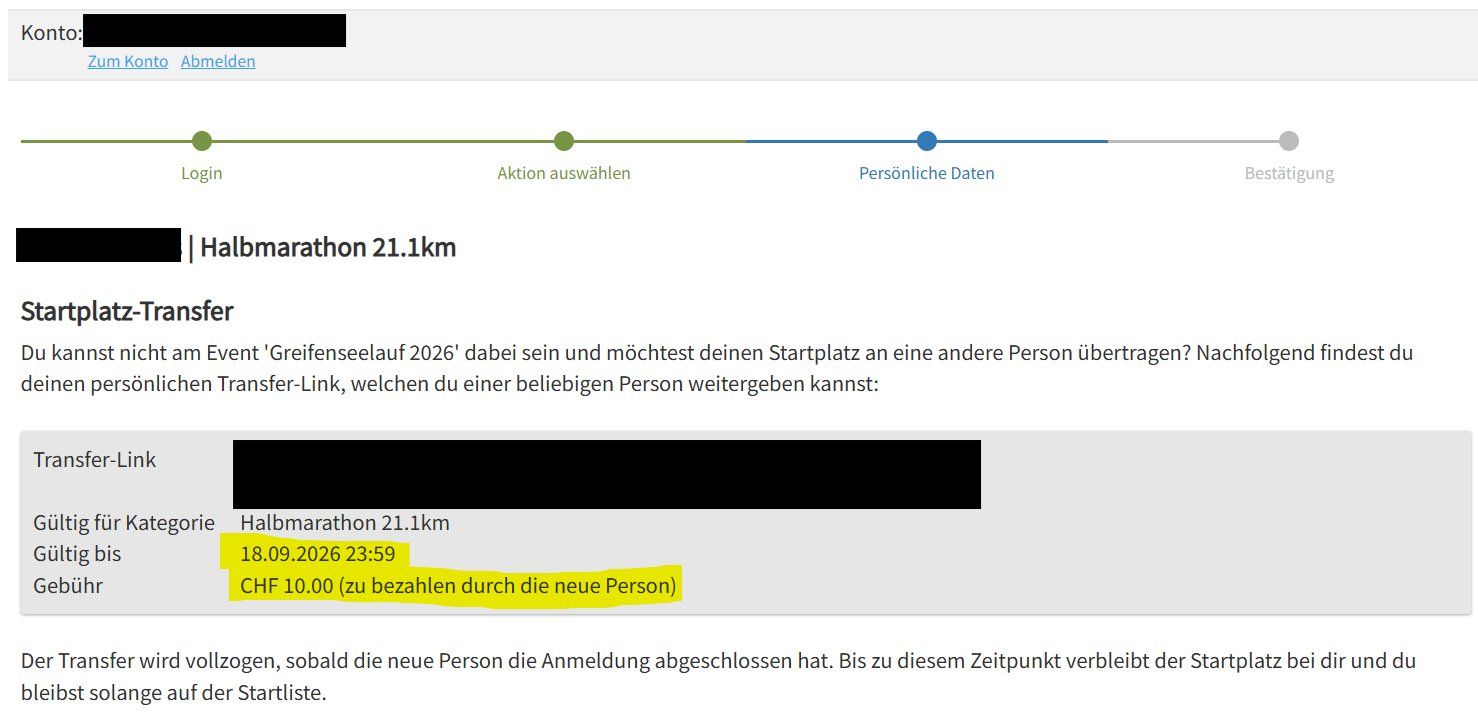 Billets: Greifenseelauf 2026 Halbmarathon 21.1 km Startplatz – D'occasion à Beringen par Parapoxvirus 1