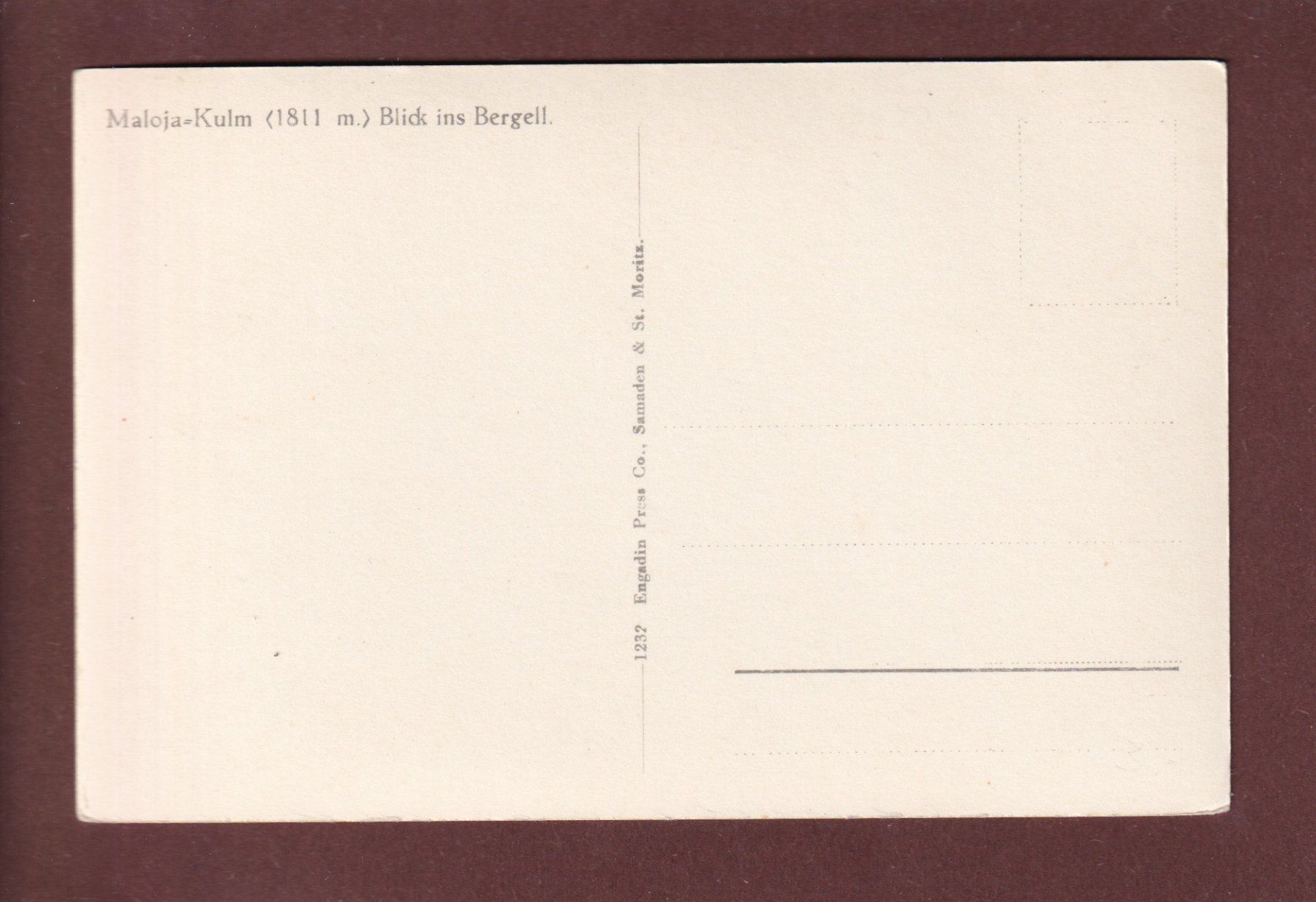 Cartoline postali: MALOJA-KULM – Usato da Pully venduto da nicecards 1