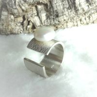 Ring Perle weiss Silber 925    NEU