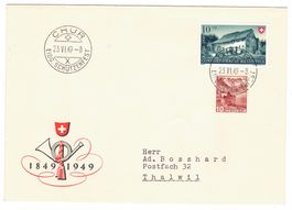 Lettre de Chur cachet S307 pour Thalwil le 23.VI.49
