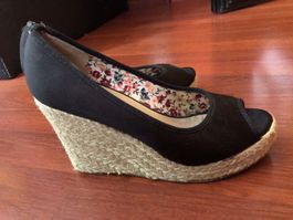 Espadrilles aus Stoff schwarz