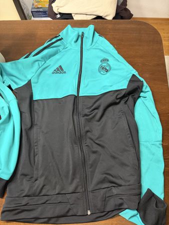 Veste Adidas Real Madrid turquoise noir taille M