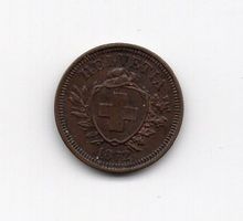 (257) Schweiz, 1 Rappen 1872, top stgl
