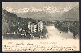 AK Thun, Hotel Thunerhof und Alpen, 1901