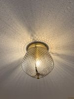 Deckenleuchte Glas Messing Struktur Muster Retro vintage