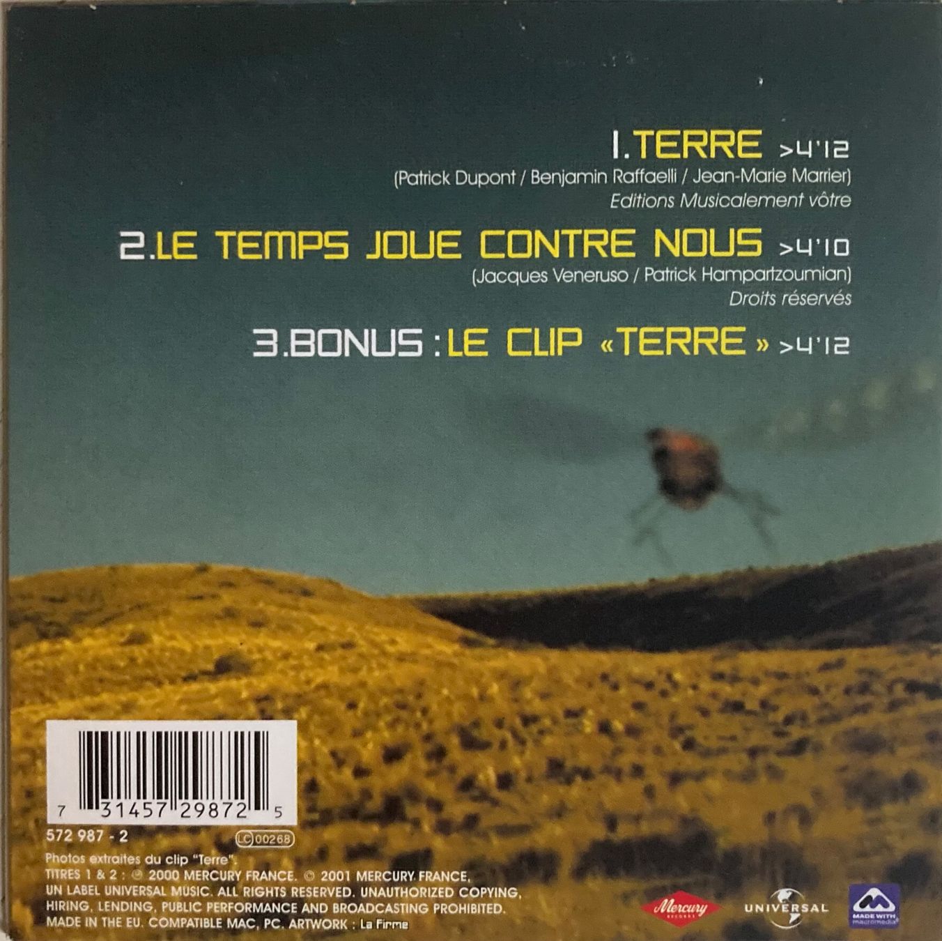 CDs: FLORENT PAGNY - TERRE – D'occasion à Poliez-Pittet par Newtown-Records 1
