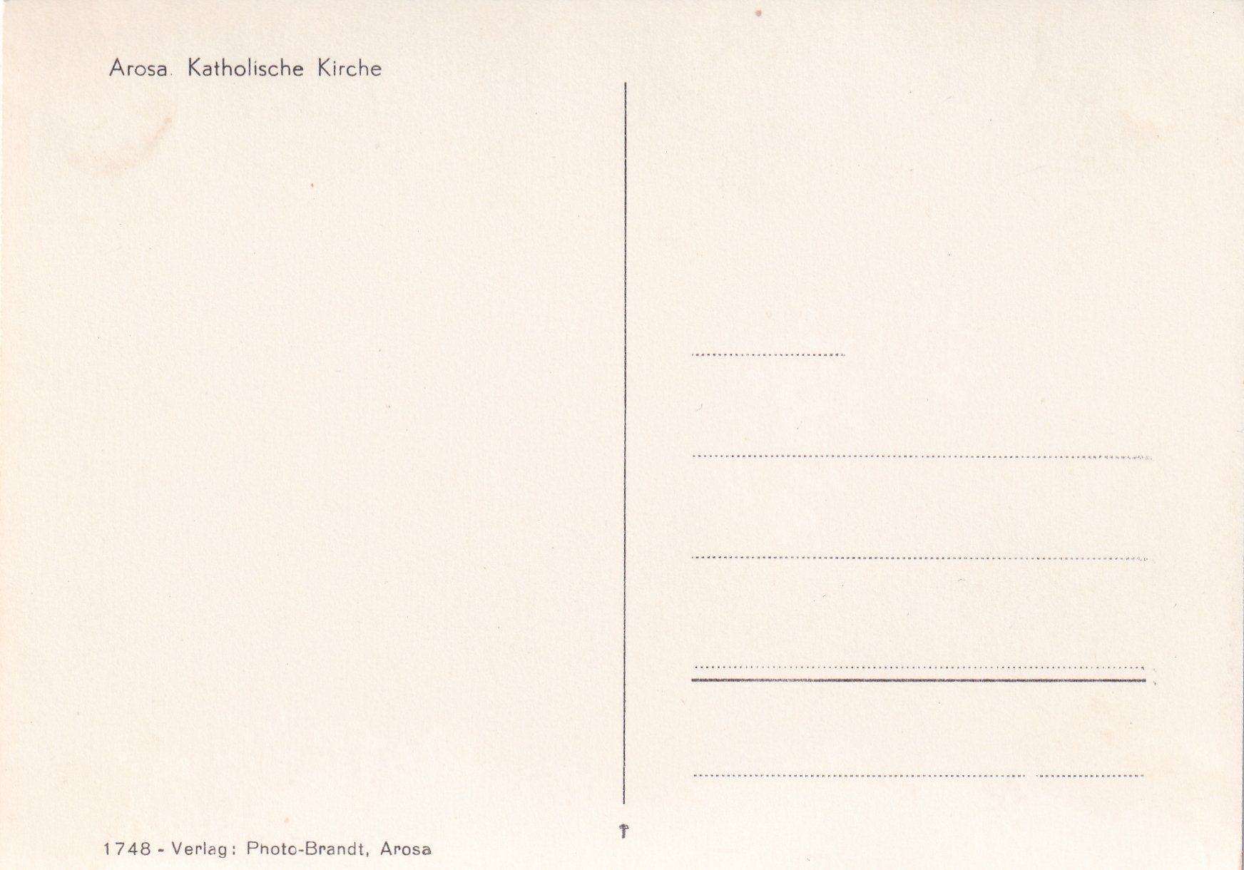 Cartoline postali: Arosa - Katholische Kirche /bc – Usato da Hombrechtikon venduto da Rudolf07 1