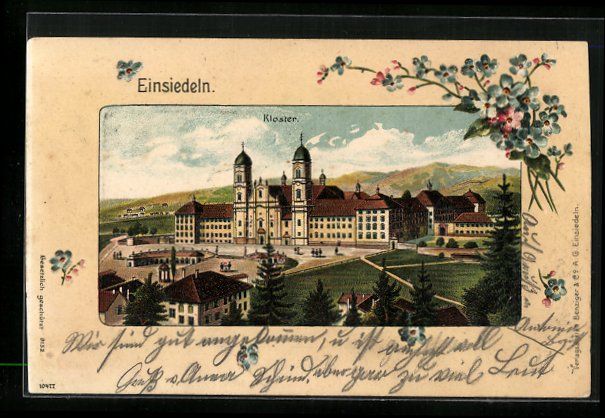 Cartes postales: Präge-Lithographie Einsiedeln, Kloster  – D'occasion à Berlin par bartko-reher