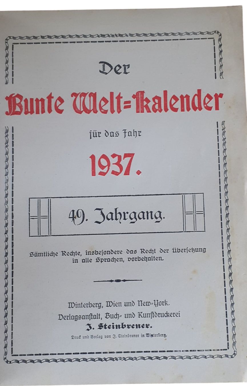 Calendari: Kalender "Der bunte Welt-Kalender" 1937 – Usato da Mörschwil venduto da aik_x8mc 3