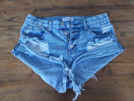 Boho Ethno destroyed Jeans Shorts knapp Ska Ibiza Glamorous