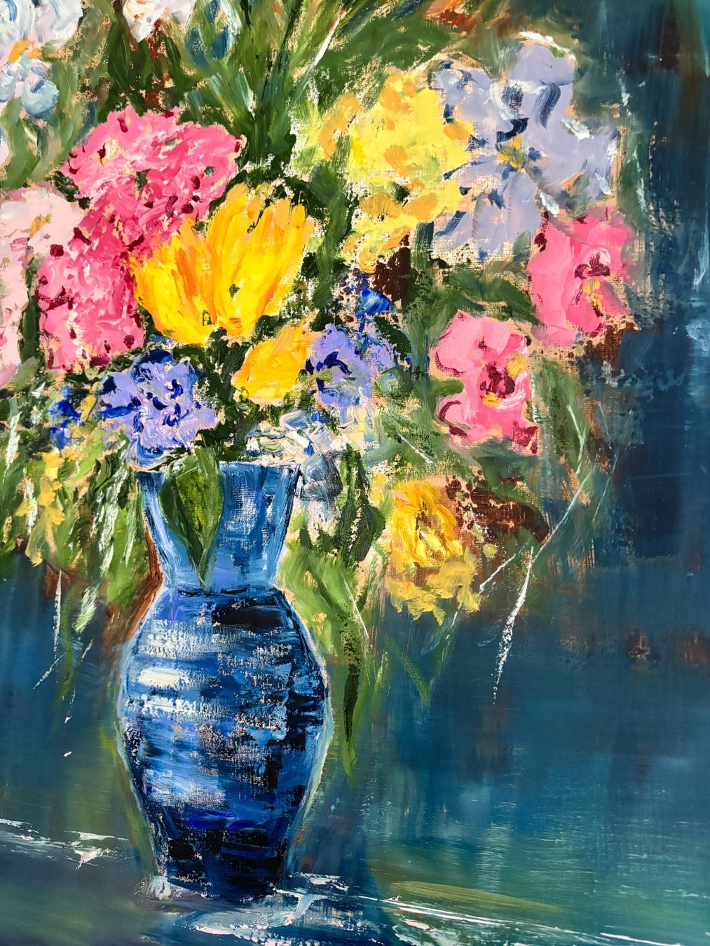 Dipinti: Gemälde Blumenstrauss in Vase – Nuovo (secondo la descrizione) da Cham venduto da Felha 9