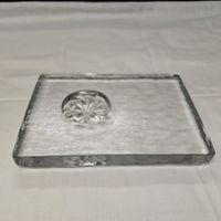 Butterglas, Glasblock mit Muster, oder Briefbeschwerer