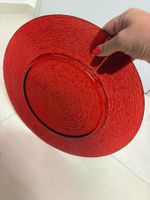 Teller Glas rot Struktur neuwertig