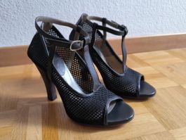 IXOS │ Exklusive Mesh Peep-Toe Leder Sandaletten │ 40