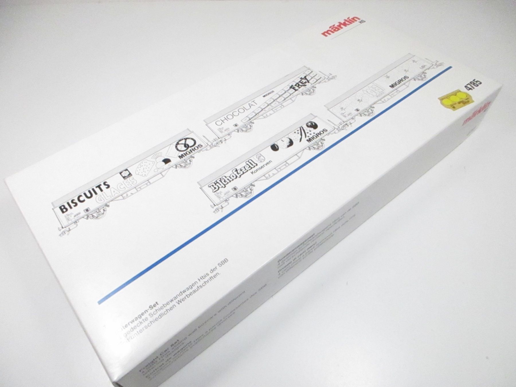 Märklin Modellini di ferrovie: Märklin H0 4785 SBB Güterwagen-Set MIGROS – Nuovo e nell'imballaggio originale da Olten venduto da Heinrich875 7