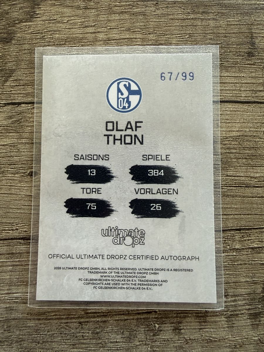 Sammelbilder & Trading cards: Olaf Thon Schalke ultimate dropz Oncard Autogramm /99 – Neu (gemäss Beschreibung) aus Koblenz von Maestro_TCG 1