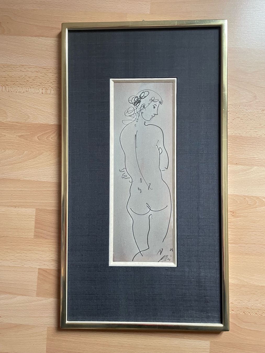 Dipinti: HANS ERNI "Rückenakt" 1986 Tempera mit Bleistift – Usato da Koblenz venduto da Markenhimmel